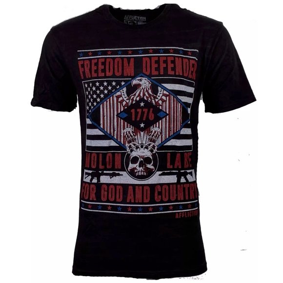 AFFLICTION Men's T-Shirt S/S IRON EAGLE Tee Black - Picture 1 of 11